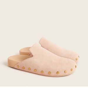 J. Crew Suede Leather Pacific Studded Clog / Mule - Blush Suede - 8.5